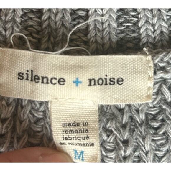 Urban Outfitters Silence + Noise Gray Oversized Cable Knit Cotton Sweater Size M - Picture 4 of 8